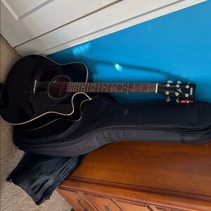 Yamaha Black Acoustic Guitar with Case